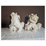 White Glaze Porcelain Foo Dogs