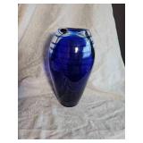 11 Cobalt Blue Art Glass Vase