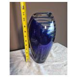 11 Cobalt Blue Art Glass Vase