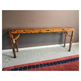 Stunning Oreintal Alter Table with Orange & Lacquer Distressed Finnish