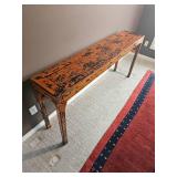 Stunning Oreintal Alter Table with Orange & Lacquer Distressed Finnish