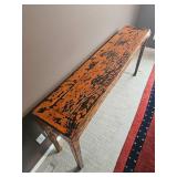 Stunning Oreintal Alter Table with Orange & Lacquer Distressed Finnish
