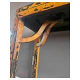 Stunning Oreintal Alter Table with Orange & Lacquer Distressed Finnish