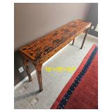 Stunning Oreintal Alter Table with Orange & Lacquer Distressed Finnish