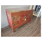 Chinoiserie Painted Standing Console Chest
