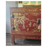 Chinoiserie Painted Standing Console Chest