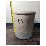 Vintage Number Six Redwing Crock