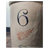 Vintage Number Six Redwing Crock