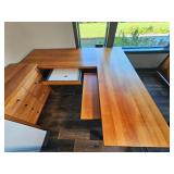 Cherry Finnish Modern Industrial Corner Desk