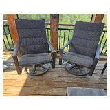 Tropitone Patio Swivel Chairs High-Back Grey Styling