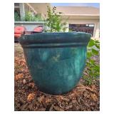 Aqua Green Large Ceramic Planter Pair