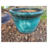 Aqua Green Large Ceramic Planter Pair