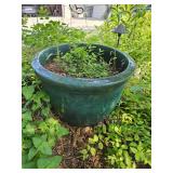 Aqua Green Large Ceramic Planter Pair