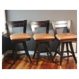 Chic Modern Leather Seat Counter Chair Set - A