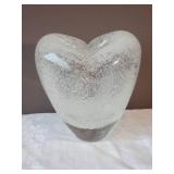 Hand-Blown Studio Art Glass Vase - Crystal Clear Heart