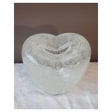 Hand-Blown Studio Art Glass Vase - Crystal Clear Heart