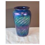 Iridescent Fine Studio Art Glase Vase - Ocean Ripple