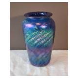 Iridescent Fine Studio Art Glase Vase - Ocean Ripple