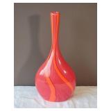 *SIGNED* Brilliant Fine Art Studio Glass Vase - Crimson Fire