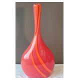 *SIGNED* Brilliant Fine Art Studio Glass Vase - Crimson Fire