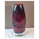 Mysterious Fine Studio Art Glass Vase - NOVICA Handblown Collection - Red Leopard