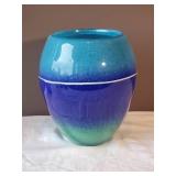 Stunning Studio Art Glass Vase - Sea Green Gradient