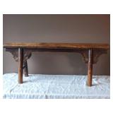 Stunning Mid-Century Modern Carved Wood Bench