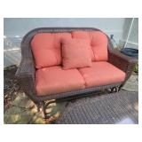 Contemporary Wicker Outdoor / Patio Seating Set - Loveseat - Swivel Chairs - Coffee Table