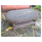 Contemporary Wicker Outdoor / Patio Seating Set - Loveseat - Swivel Chairs - Coffee Table