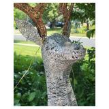 Spellbinding Silver Tinsel Lit Reindeer Christmas Lawn Ornament Pair