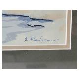 Fine Art Watercolor Landscape Original - S. Flachman - Winter