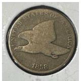 1858 Flying Eagle Cent (large letter)