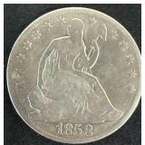 1858-O Seated Liberty Half Dollar
