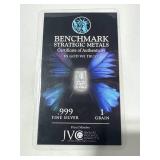 1 Grain .999 Silver Bar