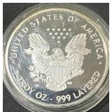 2016 American Eagle Layered in .999 Silver