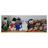 LOT of Seven Coca-Cola Bean Bag Plush 1998-2000