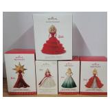 LOT of Five NIB Hallmark Keepsake Holiday Barbie Ornaments (LOT 7 of 8)