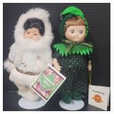 LOT of Two 11" Dolls 1996 Campbells Kids and Heritage Doll - Indian Arts & Crafts