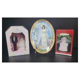 Two NIB Bridal Barbie Ornaments and Plate