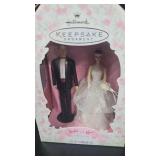 Two NIB Bridal Barbie Ornaments and Plate
