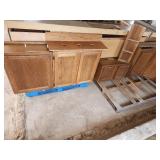 Oak kitchen cabinets set with Coutertops sink and faucet