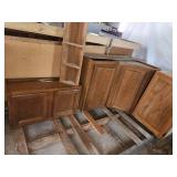 Oak kitchen cabinets set with Coutertops sink and faucet