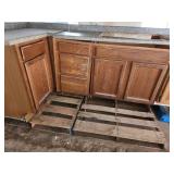 Oak kitchen cabinets set with Coutertops sink and faucet
