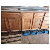 Oak kitchen cabinets set with Coutertops sink and faucet