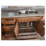 Oak kitchen cabinets set with Coutertops sink and faucet