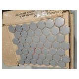 34 sheets suede gray hexagon mosiac tile
