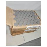 34 sheets suede gray hexagon mosiac tile