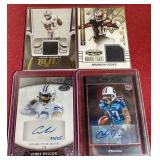 (4) NFL Jersey/Autograph Cards