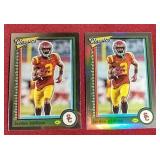 (2) 2023 Chronicles Classics Jordan Addison Rookie Cards - Base & Silver Prizm