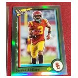 (2) 2023 Chronicles Classics Jordan Addison Rookie Cards - Base & Silver Prizm
